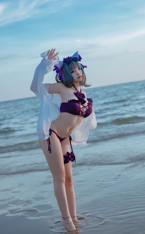 T023  二佐Nisa - NO.190 碧蓝航线-柴郡泳装 [30P-373M]-鱼乐杂货铺